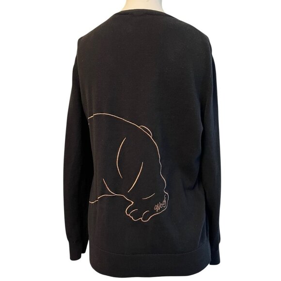 Ted Baker Size 4 Small Black Dog Sweater French Bulldog Boston Terrier Woof - Picture 7 of 10